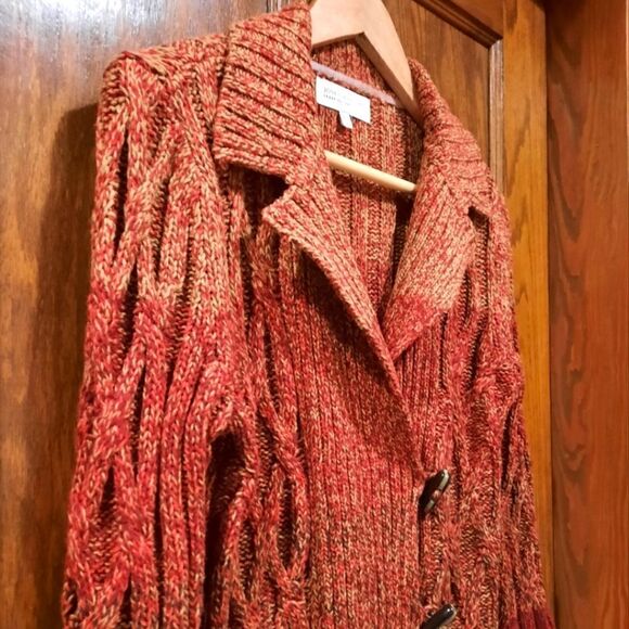 Jones New York Toggle Cardigan Colorblocked Sweater Jacket - Picture 3 of 12